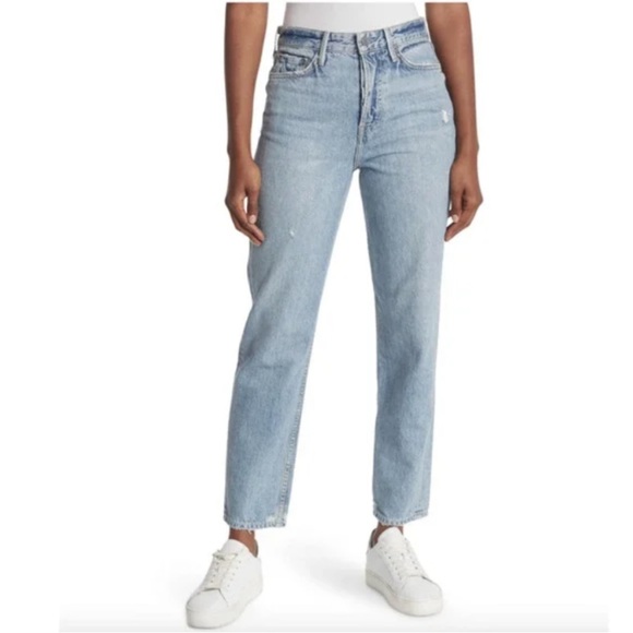 GRLFRND • devon distressed high waist straight leg jeans all the way sz 24 - Picture 1 of 15